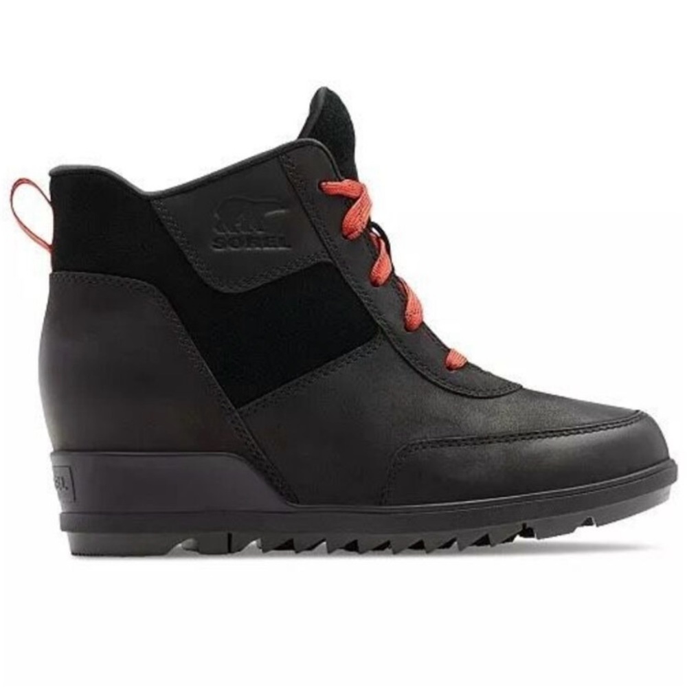 Sorel Women's Black and Red Wedge Shoes
